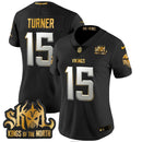 Camisa NFL Women’s Minnesota 2024 Winter Warrior Skol Patch Dourada Vapor Limited Jersey
