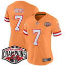 Camisa NFL Women’s Tampa Bay Creamsicle 2024 NFC South Division Champions Patch Vapor Limited Jersey