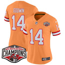 Camisa NFL Women’s Tampa Bay Creamsicle 2024 NFC South Division Champions Patch Vapor Limited Jersey