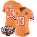 Camisa NFL Women’s Tampa Bay Creamsicle 2024 NFC South Division Champions Patch Vapor Limited Jersey