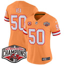 Camisa NFL Women’s Tampa Bay Creamsicle 2024 NFC South Division Champions Patch Vapor Limited Jersey