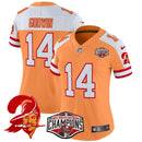 Camisa NFL Women’s Tampa Bay Creamsicle 2024 NFC South Division Champions Patch Vapor Limited Jersey