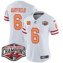 Camisa NFL Women’s Tampa Bay Creamsicle 2024 NFC South Division Champions Patch Vapor Limited Jersey