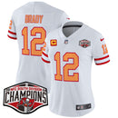 Camisa NFL Women’s Tampa Bay Creamsicle 2024 NFC South Division Champions Patch Vapor Limited Jersey
