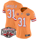 Camisa NFL Women’s Tampa Bay Creamsicle 2024 NFC South Division Champions Patch Vapor Limited Jersey