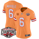 Camisa NFL Women’s Tampa Bay Creamsicle 2024 NFC South Division Champions Patch Vapor Limited Jersey