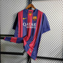 camisa-pronta-entrega-barcelona-blaugrana-home-titular-1-2014-15-nike-retro-masculina-masculino-qatar-airways-la-liga-champions-vermelho-vermelha-azul-messi-neymar-suarez-xavi-iniesta-pique