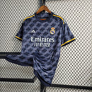 camisa-real-madrid-madri-away-2-reserva-2023-24-adidas-masculina-azul-laranja-torcedor-ronaldo-vini-jr-kroos-cr7-fly-emirates-better