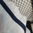 Camisa Pronta Entrega Real Madrid Home 2023/24 - Adidas Jogador Masculina - Branca/Azul + Patchs Champions League