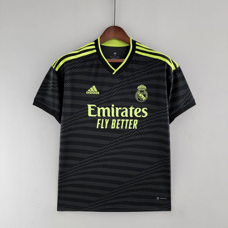 camisa-real-madrid-madri-third-3-terceira-torcedor-adidas-masculina-2022-23-preto-preta-verde-cr7-ronaldo-benzema-vini-jr-kroos-fly-emirates-better