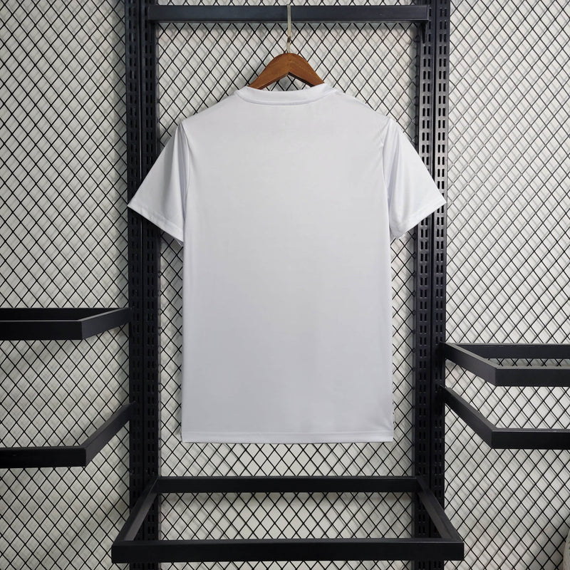 camisa-real-madrid-madri-torcedor-adidas-2023-24-branco-branca-prata-refletivel-cr7-ronaldo-vini-jr-kroos-balmain-paris