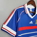 Camisa Pronta Entrega Seleção França Home 1998/99  - Adidas Retrô Masculina - Azul/Branca