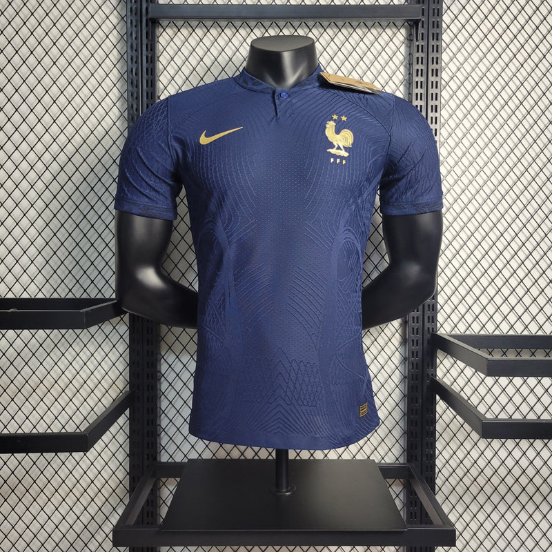 camisa-selecao-franca-home-1-titular-2022-23-nike-jogador-masculina-masculino-dourada-dourado-dorado-dorada-azul-mbappe-varane-camavinga-rabiot-tchouameni-dembele-giroud-kounde-benzema
