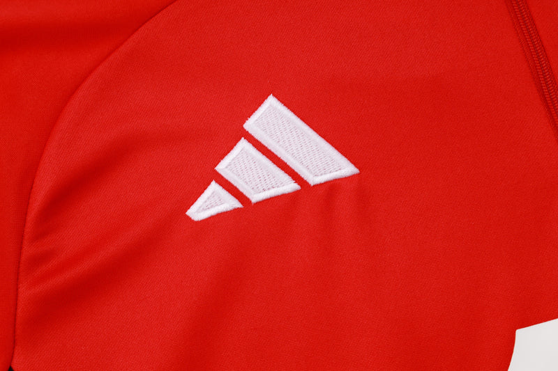 Conjunto de Treino Half Ziper Liverpool 2025/26 - Adidas Jaqueta + Calça - Vermelha/Preta