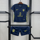Conjunto Kit Infantil Atlético de Madrid Away 2025/26 - Nike Torcedor - Azul/Amarela