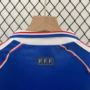 Conjunto Kit Infantil Seleção França Home 1998/99 - Adidas Retrô - Azul/Branca