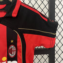 Conjunto Kit Infantil AC Milan Home 2006/07 - Adidas Retrô - Preta/Vermelha