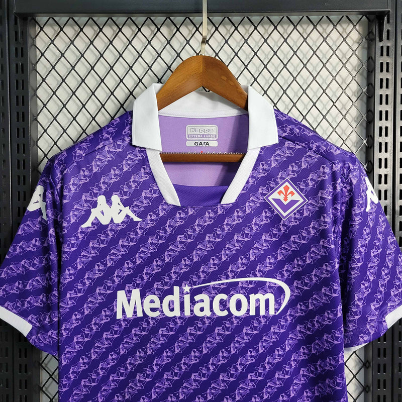 Camisa Fiorentina Home 2023/24 - Kappa Torcedor Masculina - Roxa/Branca