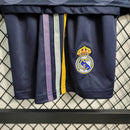 Conjunto Kit Infantil Real Madrid Away 2023/24 - Adidas Torcedor - Cinza