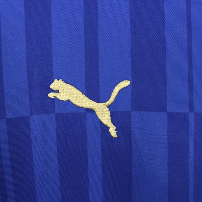 Camisa Leicester City Home 2016/17 - Puma Retrô Masculina - Azul/Dourada