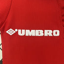 Conjunto Kit Infantil Manchester United Home 1998/99 - Umbro Retrô - Vermelha/Branca
