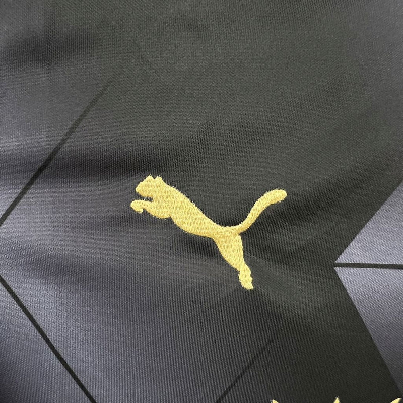 Camisa Leicester City Away 2015/16 - Puma Retrô Masculina - Preta/Branca