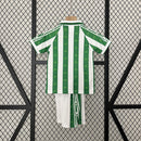 Conjunto Kit Infantil Real Betis Home 1995/97 - Kappa Retrô - Branca/Verde