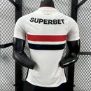 Camisa São Paulo Home 2026/27 - New Balance Jogador Masculina - Branca/Vermelha