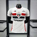Camisa São Paulo Home 2026/27 - New Balance Jogador Masculina - Branca/Vermelha