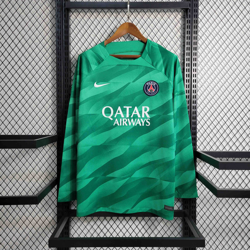 Camisa PSG Manga Longa Goleiro 2023/24 - Nike Torcedor Masculina - Verde