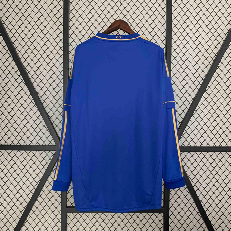 Camisa Manga Longa Chelsea Home 2012/13 - Adidas Retrô Masculina - Azul/Dourada