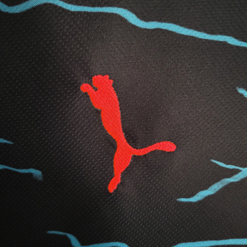 Camisa Manchester City Third 2023/24 - Puma Torcedor Masculina - Azul/Vermelha