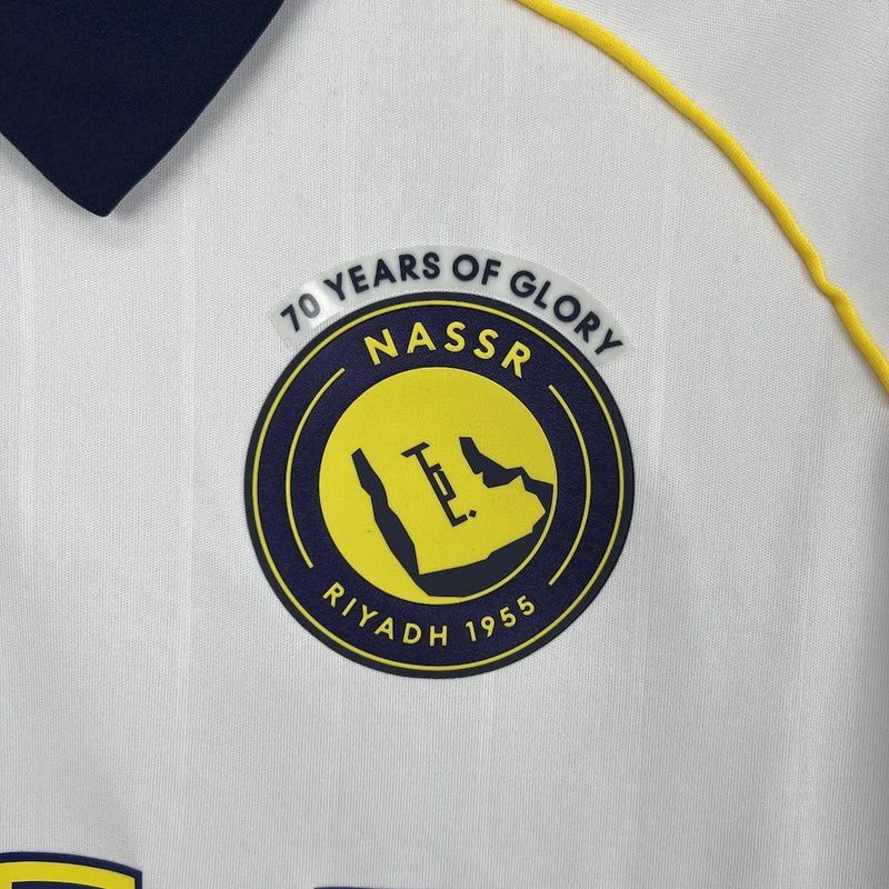 Camisa Al-Nassr 2025/26 - Adidas Torcedor Masculina - Branca/Amarela