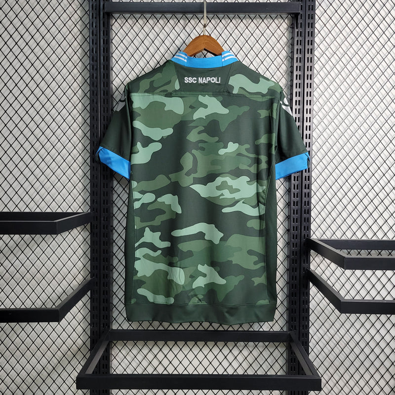 Camisa Napoli Home 2013/14 - Macron Retrô Masculina - Verde Camuflada