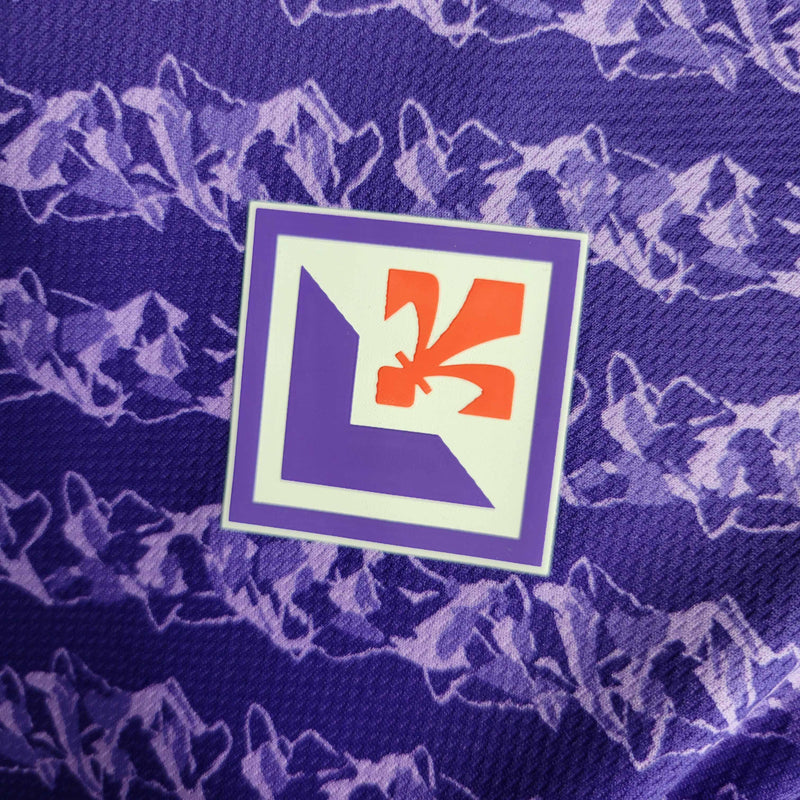 Camisa Fiorentina Home 2023/24 - Kappa Torcedor Masculina - Roxa/Branca