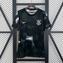 Camisa Corinthians Treino 2025/26 - Nike Torcedor Masculina - Preta/Branca