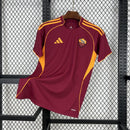 Camisa Pronta Entrega Roma Home 2025/26 - Adidas Torcedor Masculina - Bordo/Laranja