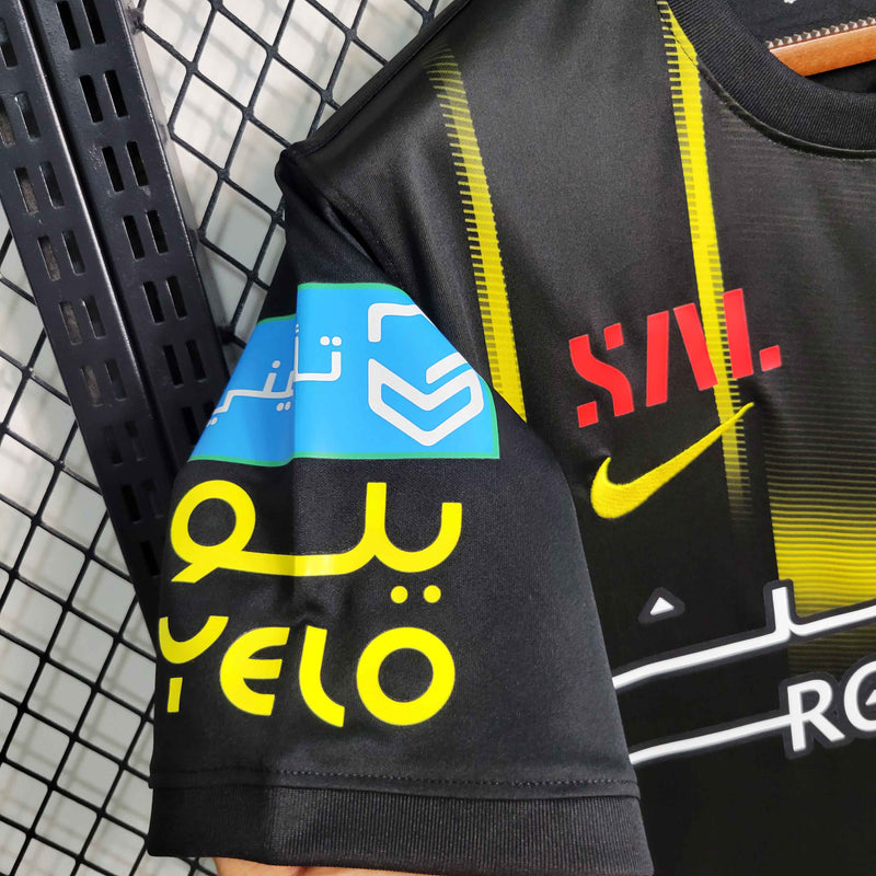 Camisa Al-Ittihad Third 2023/24 - Nike Torcedor Masculina - Preta/Amarela