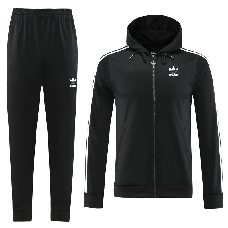 Kit Conjunto Adidas Tech Fleece - Jaqueta e Calça- Preta/Branca