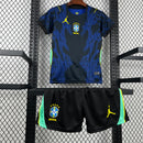 Conjunto Kit Infantil Seleção Brasil Away 2026/27 - Jordan Torcedor - Azul/Preta