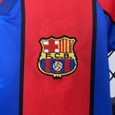 Conjunto Kit Infantil Barcelona Home 1995/97 - Kappa Retrô - Vermelha/Azul