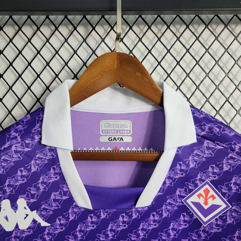 Camisa Fiorentina Home 2023/24 - Kappa Torcedor Masculina - Roxa/Branca