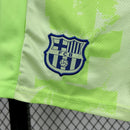 Conjunto Kit Infantil Barcelona Third Edição Travis Scott 2024/25 - Nike Torcedor - Verde/Azul