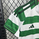 Conjunto Kit Infantil Celtic Home 2025/26 - Adidas Torcedor - Branca/Verde