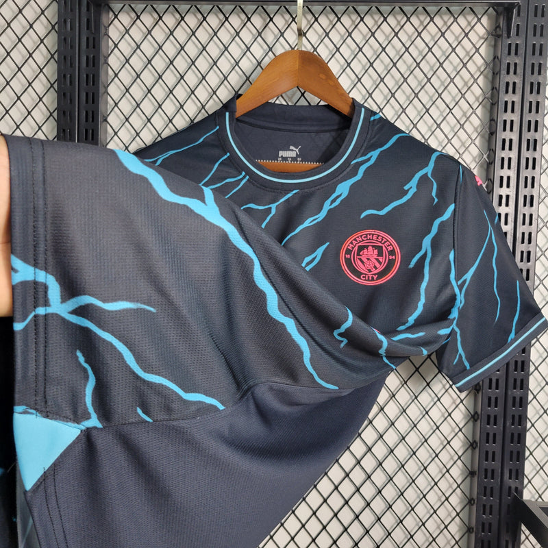 Camisa Manchester City Third 2023/24 - Puma Torcedor Masculina - Azul/Vermelha