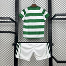 Conjunto Kit Infantil Celtic Home 2025/26 - Adidas Torcedor - Branca/Verde