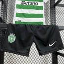 Conjunto Kit Infantil Sporting Home 2025/26 - Nike Torcedor - Branca/Verde