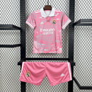 Conjunto Kit Infantil Real Madrid Edição Especial 2023/24 - Adidas Torcedor - Rosa/Branca