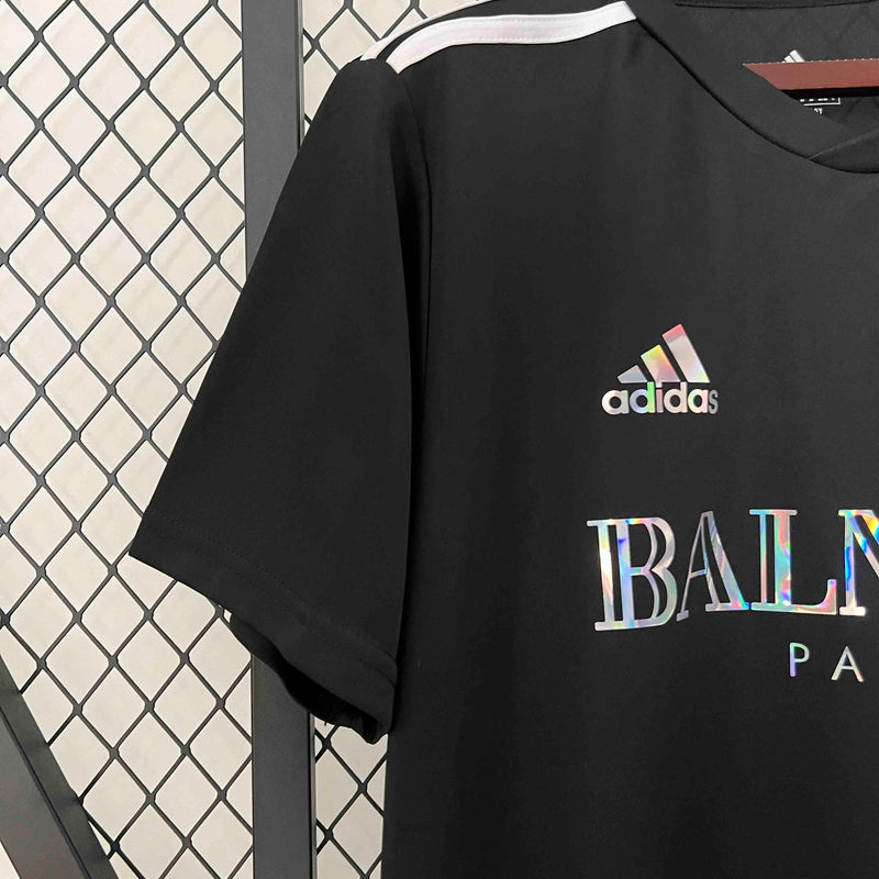 Camisa Arsenal Edição Especial Balmain 2023/24 - Adidas Torcedor Masculina - Refletivel - Preta