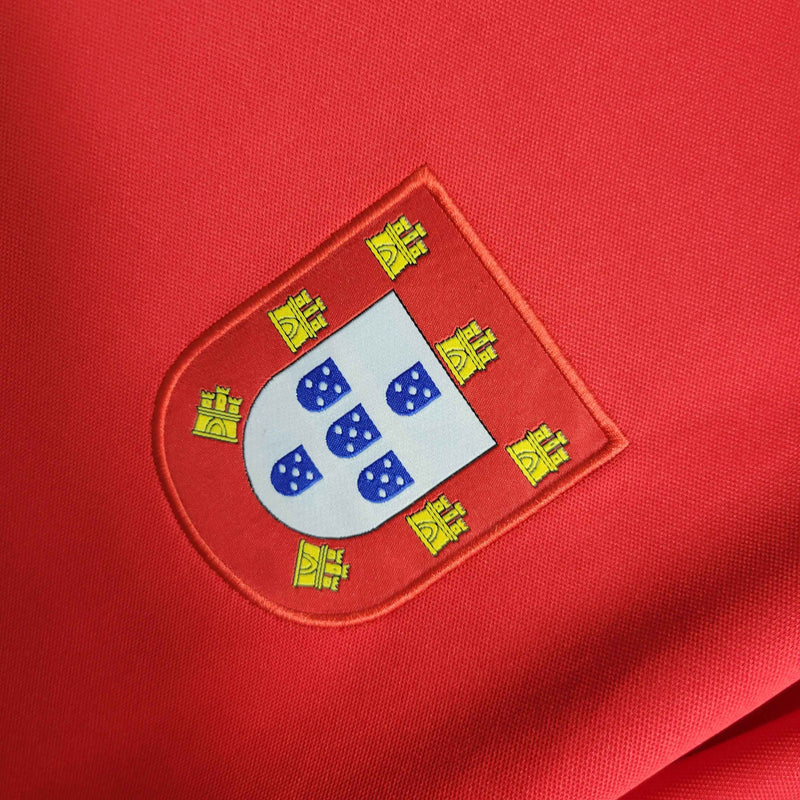 Camisa Seleção Portugal Home 1972/73 - Retrô Masculina - Vermelha/Verde